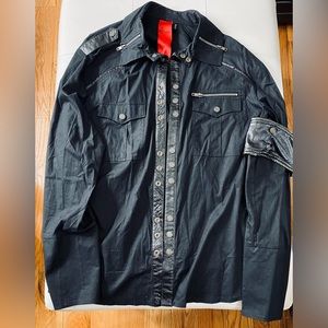 Lip Service Men’s Long Sleeve Button Down Top with Sash; Size XL